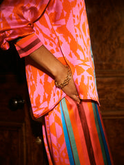 Chiara silk satin scarf print shirt | NRBY Clothing