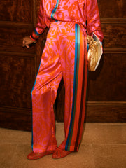 Thea silk satin scarf print trouser | NRBY Clothing