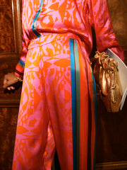 Thea silk satin scarf print trouser | NRBY Clothing