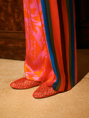 Thea silk satin scarf print trouser | NRBY Clothing