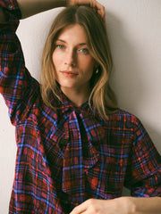 Chiara silk check print shirt | NRBY Clothing