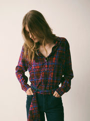 Chiara silk check print shirt | NRBY Clothing