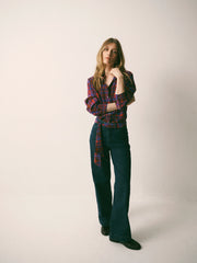 Chiara silk check print shirt | NRBY Clothing