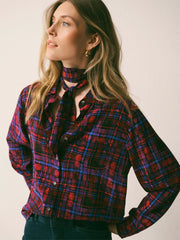 Chiara silk check print shirt | NRBY Clothing