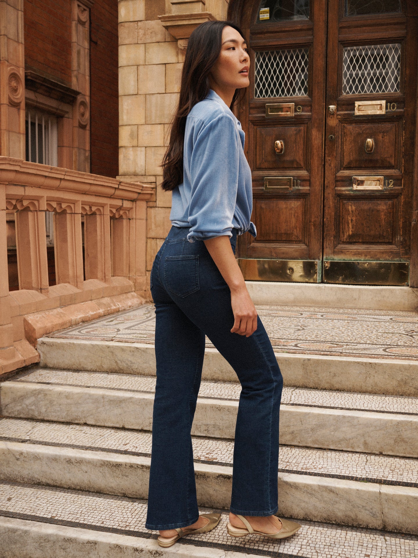 Ava denim pull on bootcut jean - Dark Wash