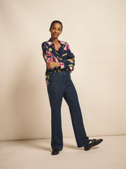 Chiara silk orchid print shirt