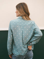 Chiara silk polka dot print shirt - Soft Sage | NRBY Clothing