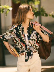 Chiara silk petal paisley print shirt | NRBY Clothing