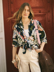 Chiara silk petal paisley print shirt | NRBY Clothing
