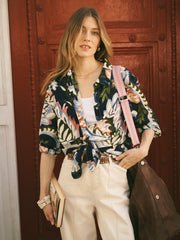 Chiara silk petal paisley print shirt | NRBY Clothing
