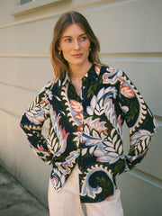 Chiara silk petal paisley print shirt | NRBY Clothing