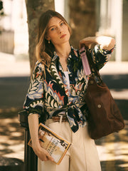 Chiara silk petal paisley print shirt | NRBY Clothing