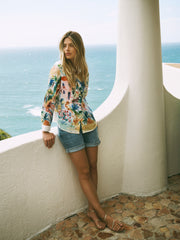 Chiara silk scenic print shirt | NRBY Clothing
