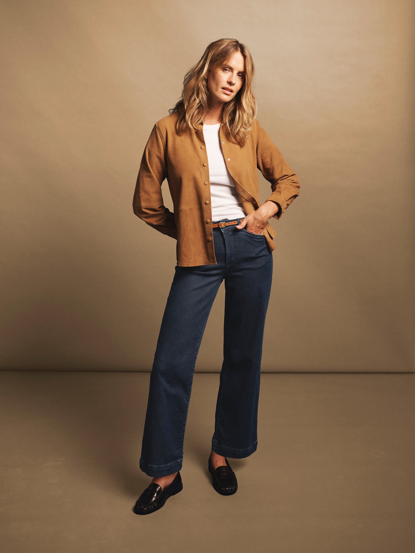 Ash denim wide leg jean - Dark Wash