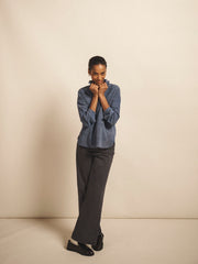 Chiara suede shirt - Denim Blue