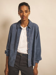 Chiara suede shirt - Denim Blue
