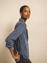 Chiara suede shirt - Denim Blue