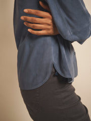 Chiara suede shirt - Denim Blue