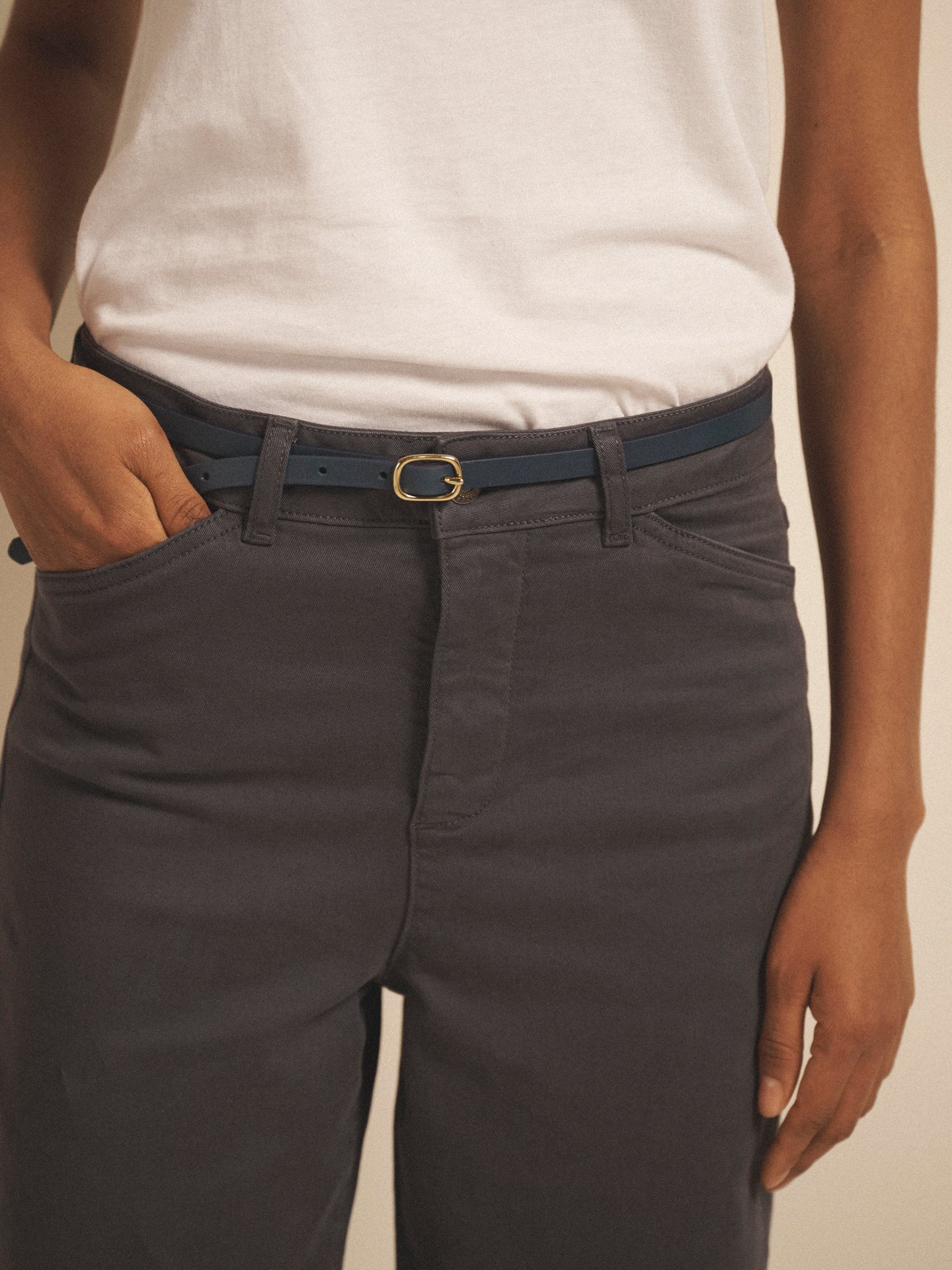 Ash cotton full length jean - Soft Grey