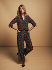 Thea silk kaleidoscope trouser
