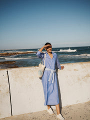 Chrissie Linen Maxi Dress in Bright Blue | NRBY Clothing Chrissie Linen Maxi Dress in Bright Blue | NRBY Clothing