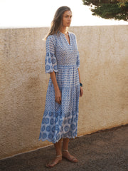 Rosa cotton broderie dress - Blue | NRBY Clothing