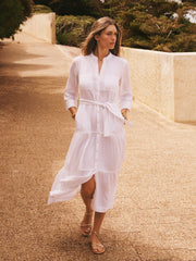 Addy cotton double cloth maxi dress - White