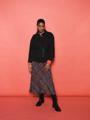 Cyd silk stardust tweed print skirt