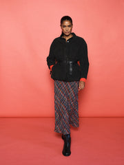 Cyd silk stardust tweed print skirt