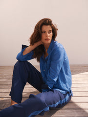 Blue Linen T-Shirt