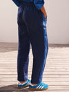 Thea linen side stripe trouser - Navy / Bright Blue