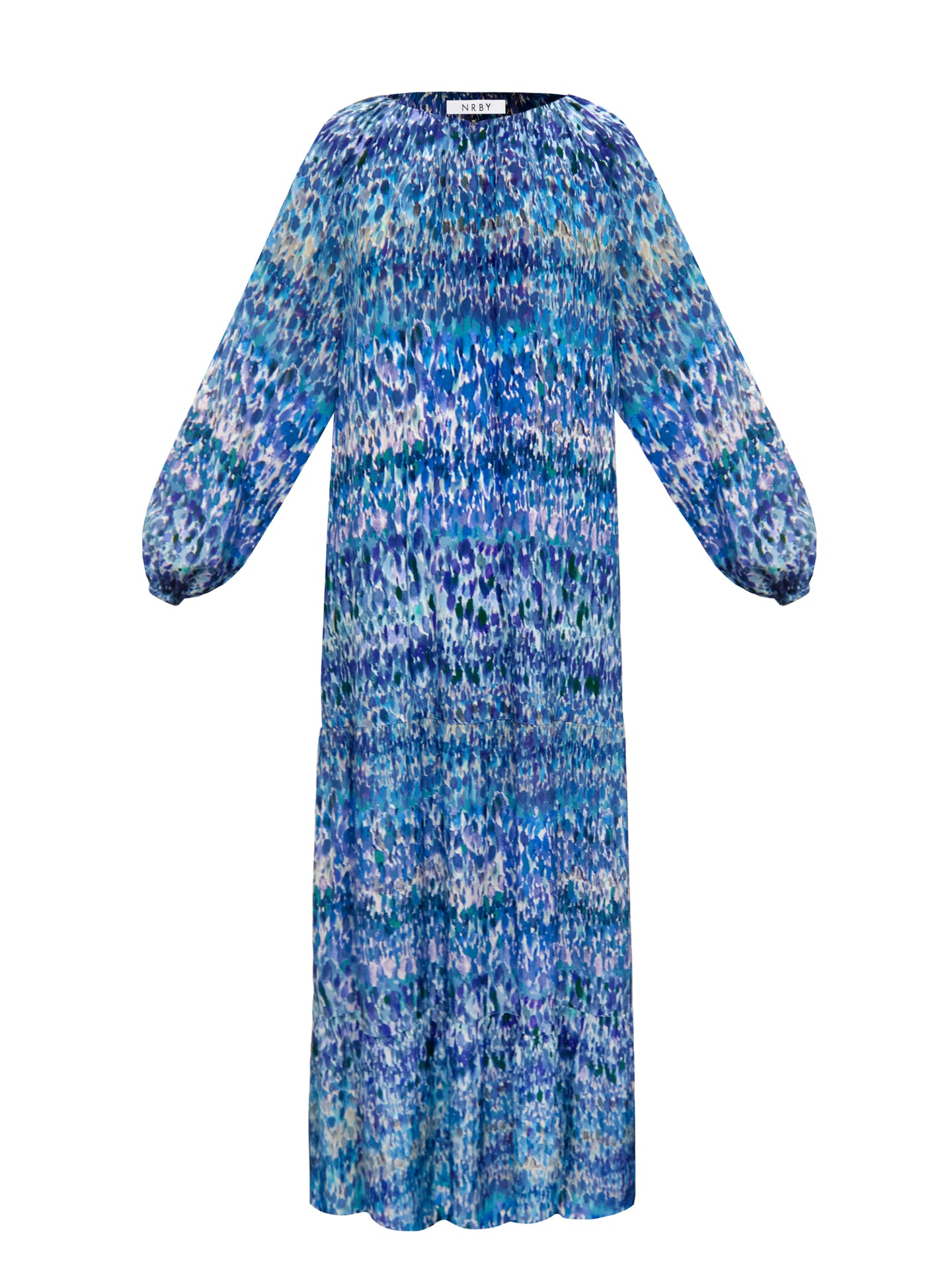 Carly silk watercolour splash maxi dress