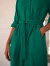 Carmen cotton double cloth shirt dress - Sea Green