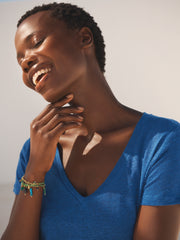 Charlie linen V-neck t-shirt - Cobalt | NRBY Clothing