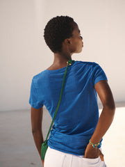Charlie linen V-neck t-shirt - Cobalt | NRBY Clothing