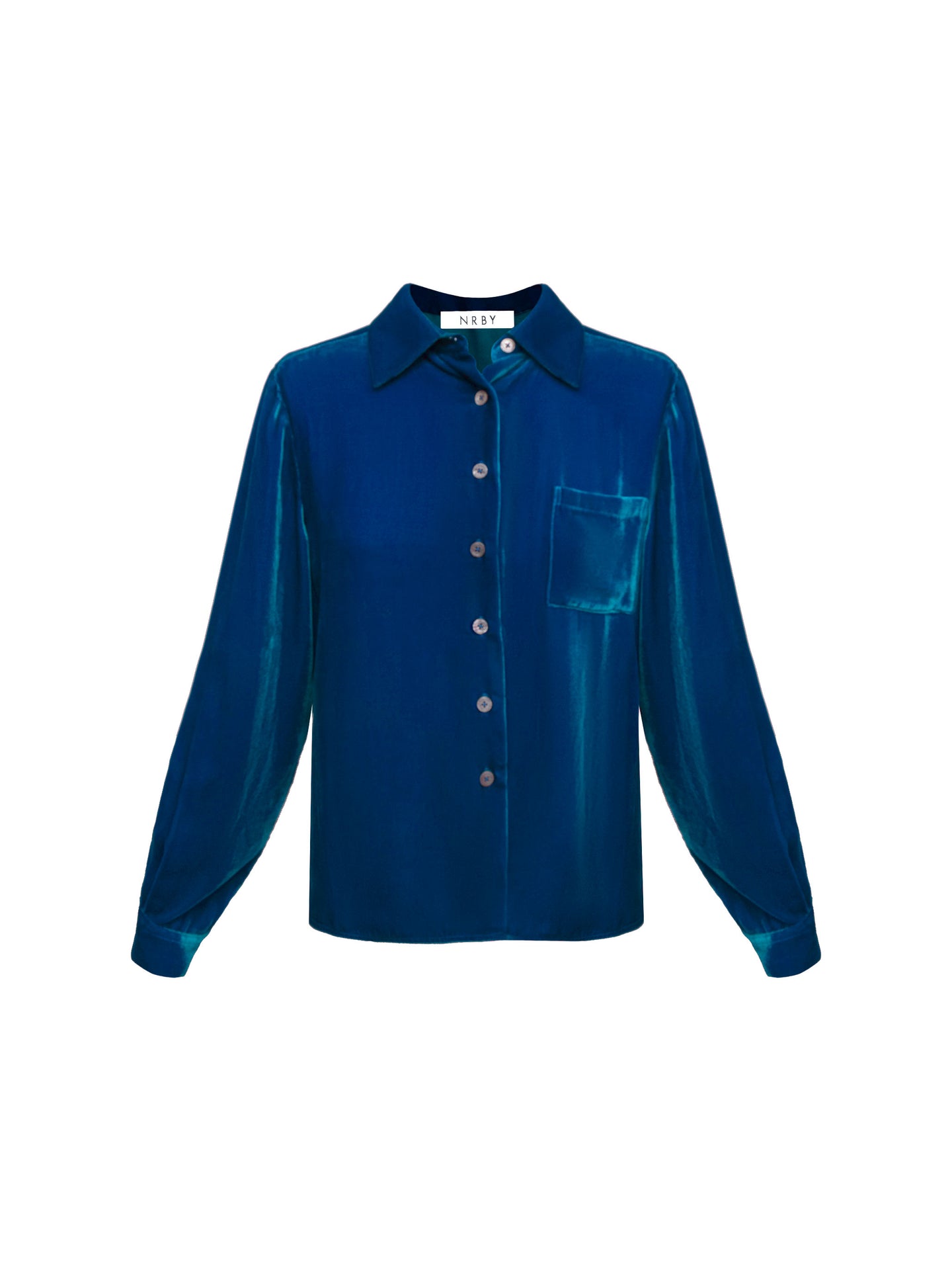 Chiara velvet shirt - Peacock Blue