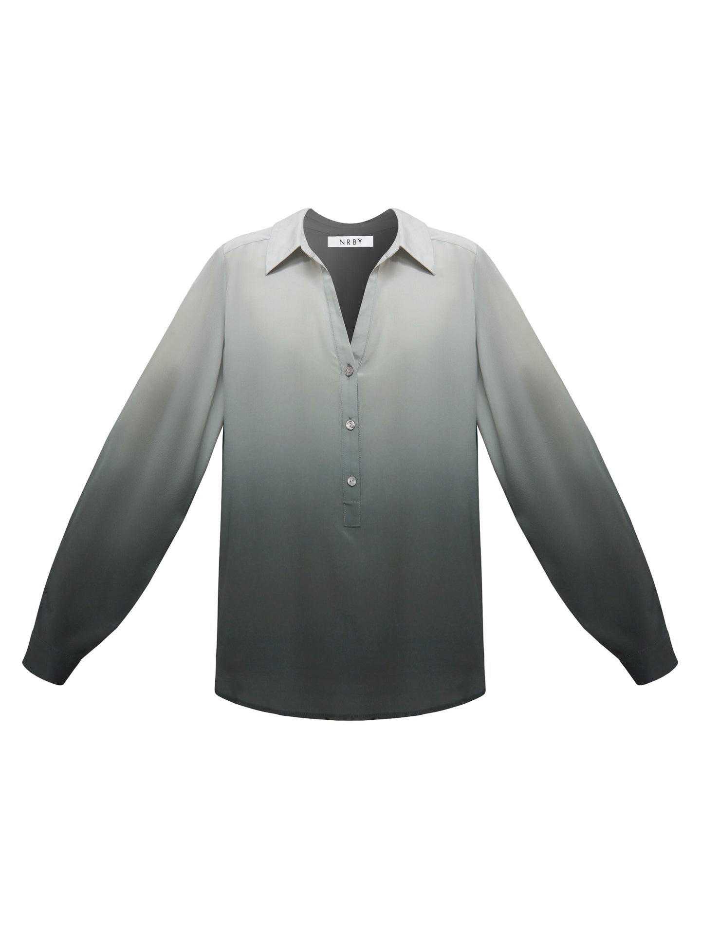 Dani silk dip dye shirt - Khaki dip dye