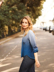 Dani silk dip dye shirt - Blue dip dye