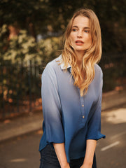 Dani silk dip dye shirt - Blue dip dye