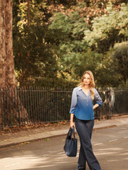Dani silk dip dye shirt - Blue dip dye