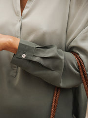 Dani silk dip dye shirt - Khaki dip dye