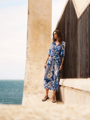 Dionne silk tile print dress | NRBY Clothing