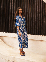 Dionne silk tile print dress | NRBY Clothing