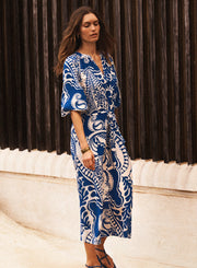 Dionne silk tile print dress | NRBY Clothing