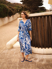 Dionne silk tile print dress | NRBY Clothing