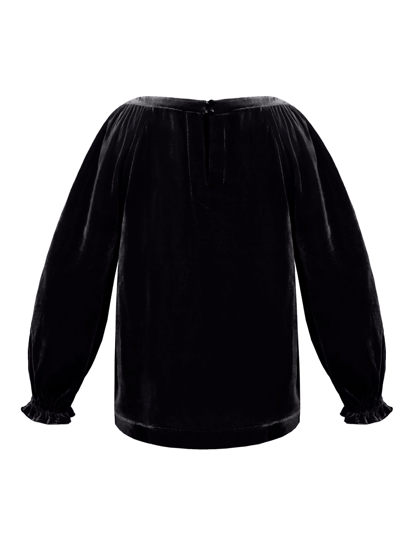 Daphne silk blend velvet boat neck top - Carbon
