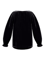 Daphne silk blend velvet boat neck top - Carbon