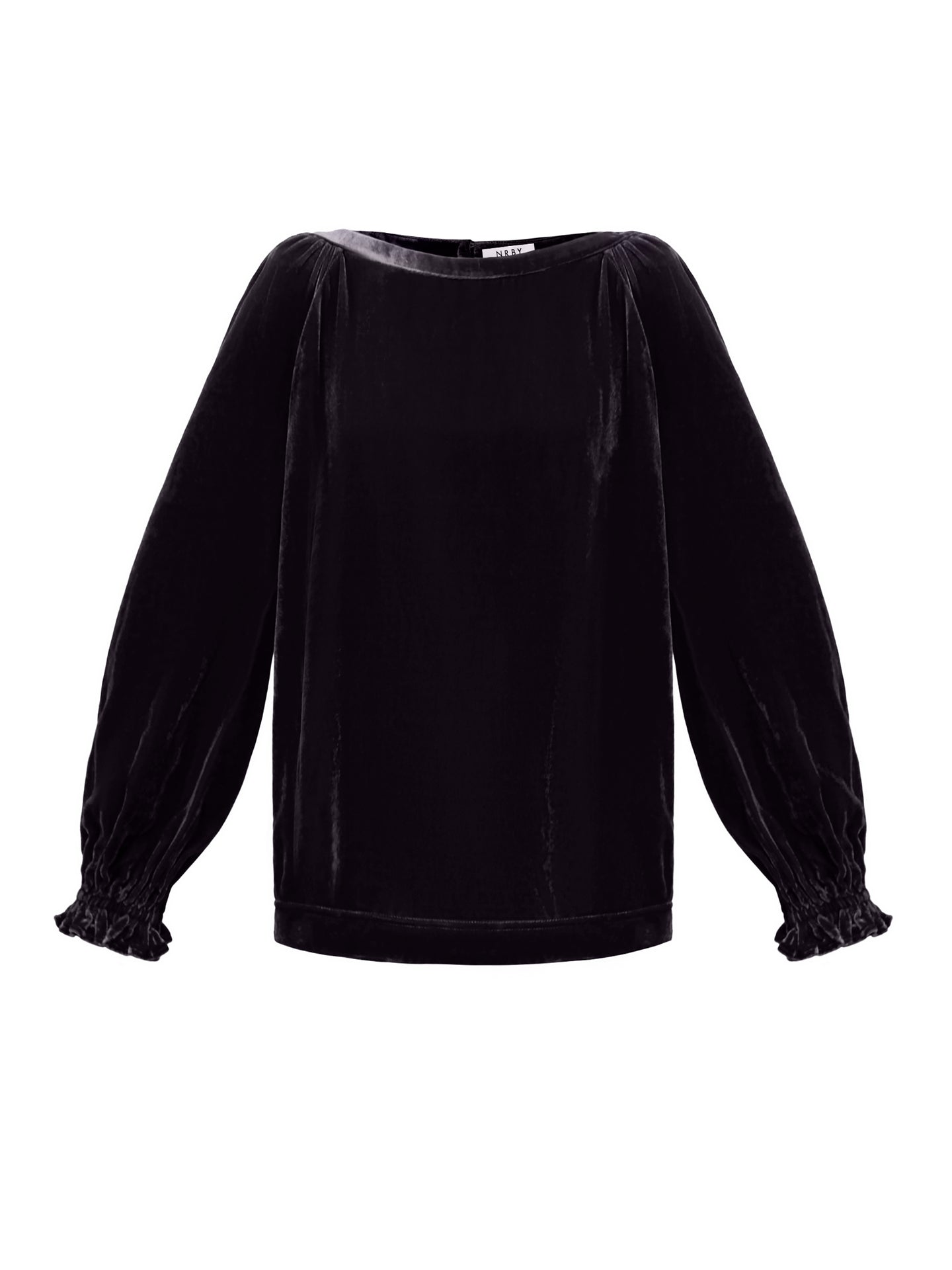 Daphne silk blend velvet boat neck top - Carbon