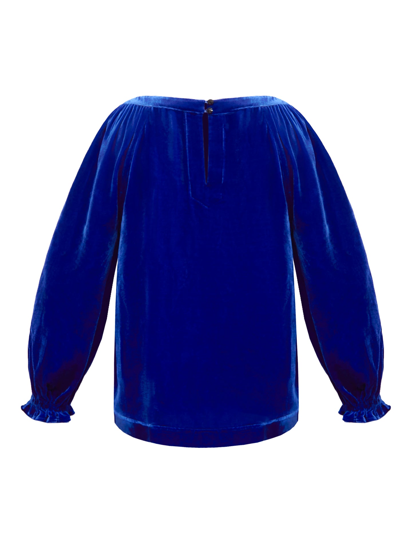 Daphne silk blend velvet boat neck top - Lapis