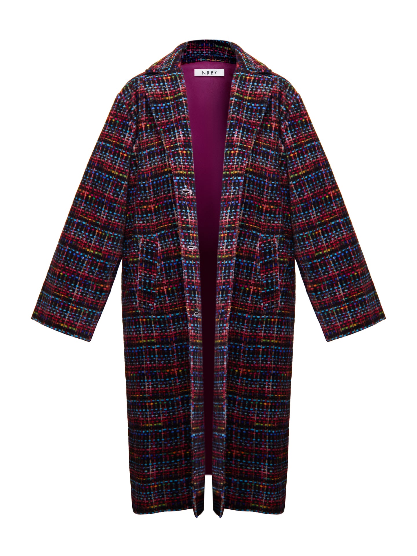 Delphine cotton velvet stardust tweed print coat